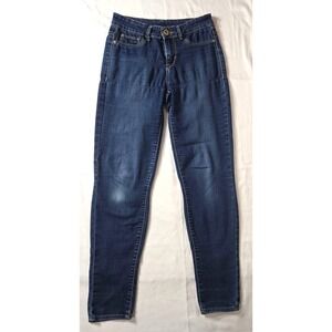 Jordache Jeans Womens Size 4 Blue Denim Stretch Pockets Flat Front Skinny Leg